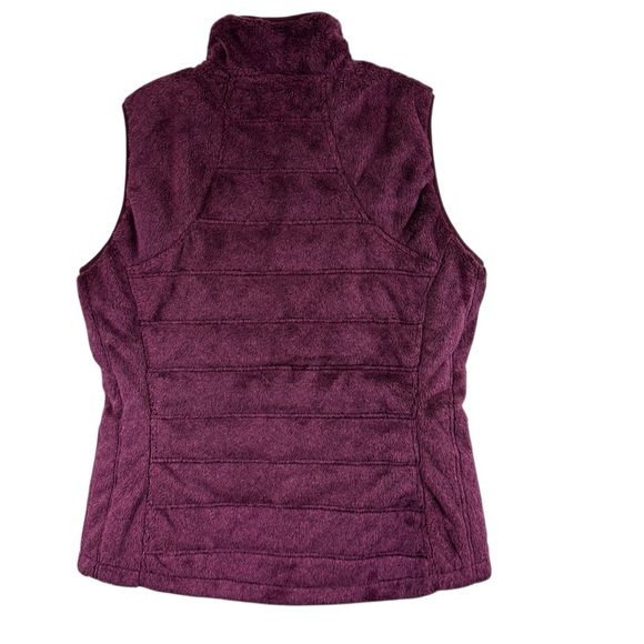 The North Face Women’s Reversible Vest Burgundy Full Zip Fur Jacket Sz Large - Picture 2 of 12